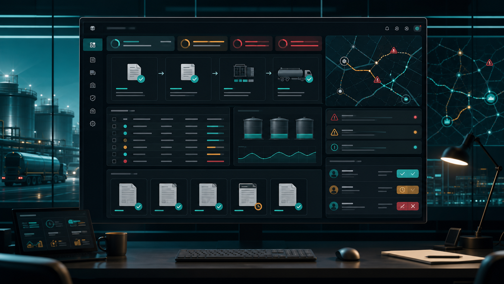 Governed OPAG oil-distribution reconciliation AI agent matching delivery receipts, invoices, depot stock, route exceptions, and approval queues